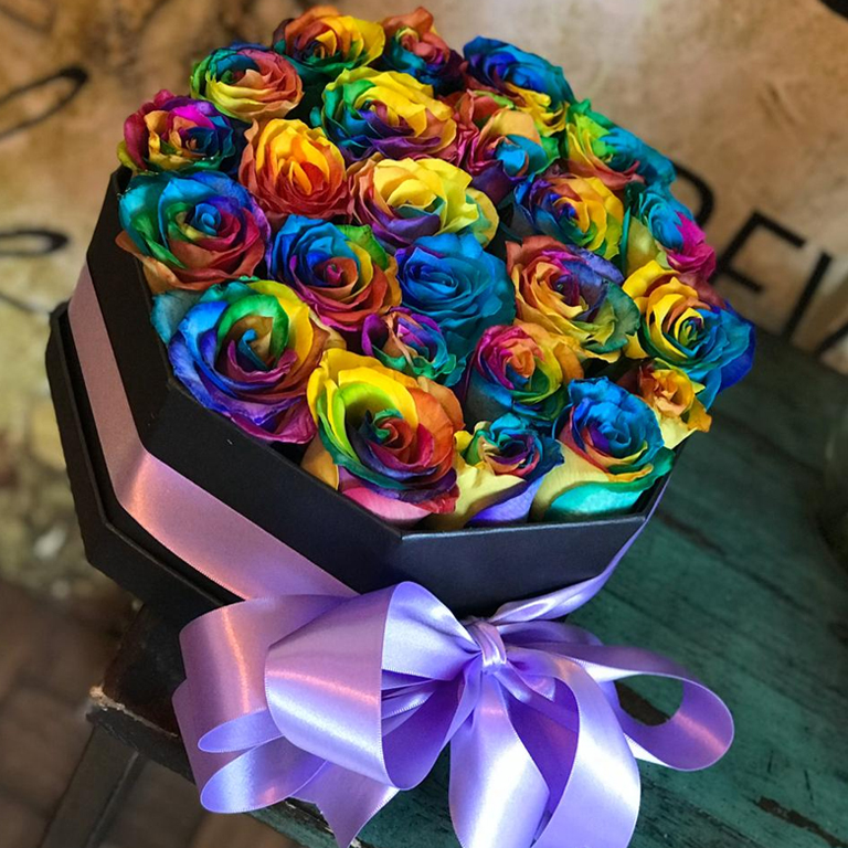 Caja arcoiris hexagonal