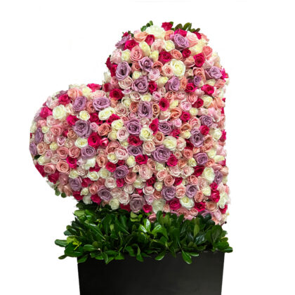 Escultura de corazón - Rosa